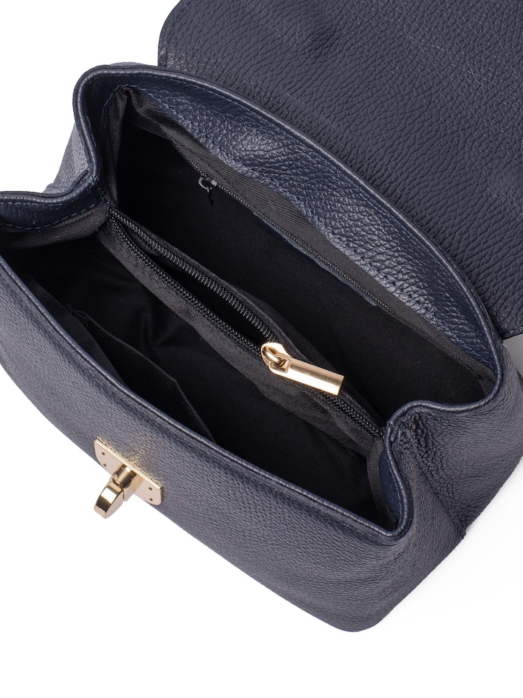 LRM Goods Blue The Lucinda Leather Top Handle Bag - Image 4 of 4 LRM Goods Blue The Lucinda Leather Top Handle Bag - Image 4 of 4