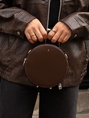 LRM Goods The Rosie Leather Circle Brown Bag - Image 1 of 2