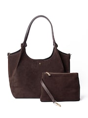 LRM Goods The Suede Lily Brown Tote Bag - Image 3 of 6