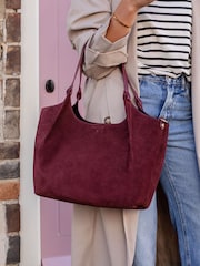 LRM Goods Red The Suede Lily Tote Bag - Image 1 of 6