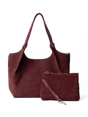 LRM Goods Red The Suede Lily Tote Bag - Image 3 of 6