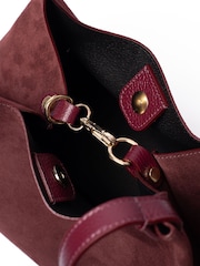 LRM Goods Red The Suede Lily Tote Bag - Image 6 of 6
