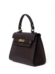 LRM Goods The Polly Leather Top Handle Brown Bag - Image 4 of 5