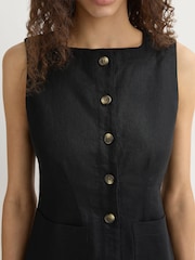 Posse Black Emma Linen Waistcoat - Image 3 of 4