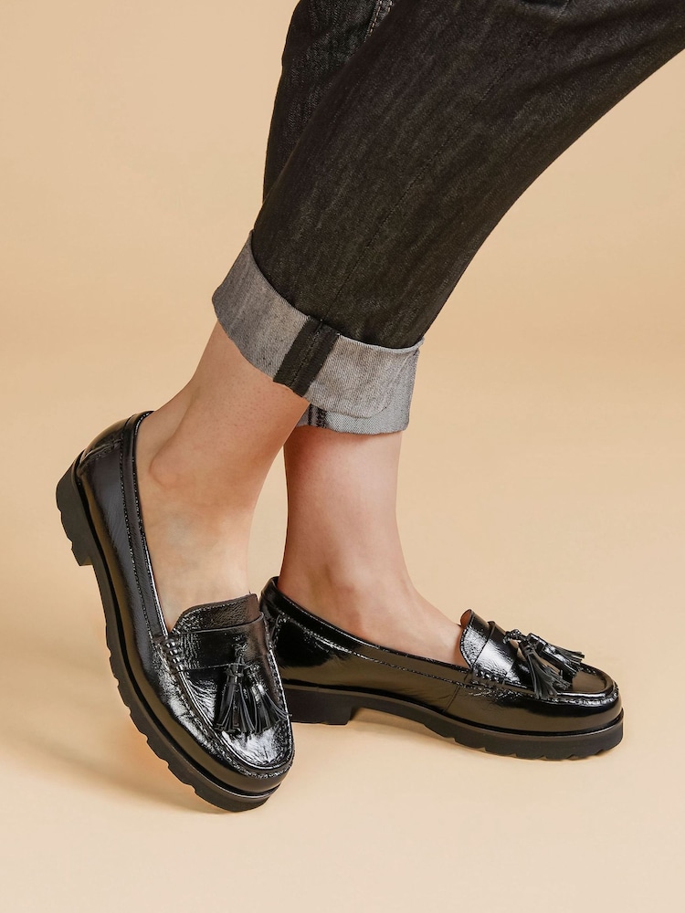 Jones Bootmaker Black Leather Casual Slip-On Shoes - Image 1 of 6 Jones Bootmaker Black Leather Casual Slip-On Shoes - Image 1 of 6