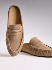 The Set Sand Premium Leather Suede Backless Loafers - Image 7 of 9