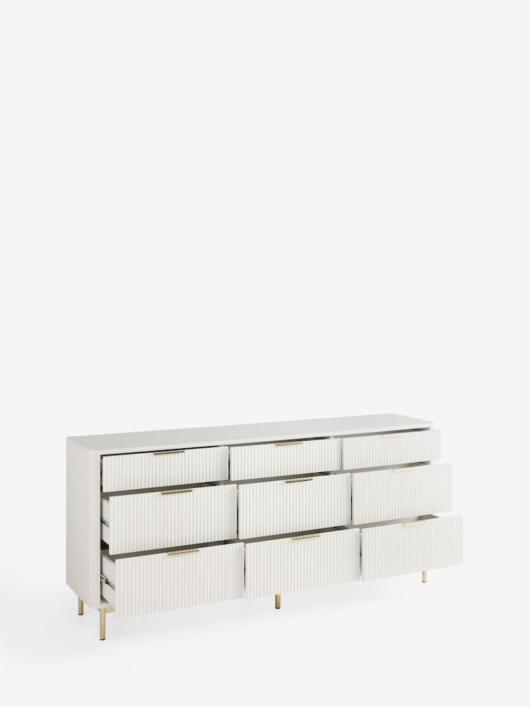 White Emilie Oak Effect 9 Drawer Chest of Drawers - Image 9 of 9 White Emilie Oak Effect 9 Drawer Chest of Drawers - Image 9 of 9