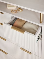 White Emilie Oak Effect Tall Chest of Drawers - Image 3 of 9