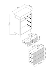White Emilie Oak Effect Tall Chest of Drawers - Image 4 of 9