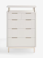 White Emilie Oak Effect Tall Chest of Drawers - Image 6 of 9