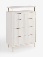 White Emilie Oak Effect Tall Chest of Drawers - Image 7 of 9