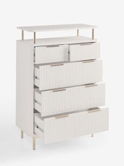 White Emilie Oak Effect Tall Chest of Drawers - Image 8 of 9