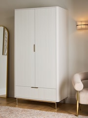 White Emilie Oak Effect Double, 1 Drawer Wardrobe - Image 2 of 9