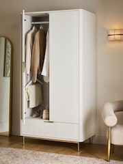 White Emilie Oak Effect Double, 1 Drawer Wardrobe - Image 3 of 9