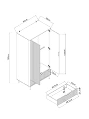 White Emilie Oak Effect Double, 1 Drawer Wardrobe - Image 4 of 9