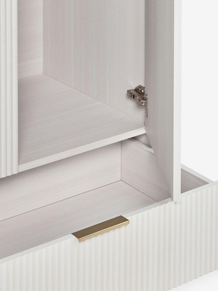 White Emilie Oak Effect Double, 1 Drawer Wardrobe - Image 9 of 9 White Emilie Oak Effect Double, 1 Drawer Wardrobe - Image 9 of 9