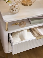 White Emilie Oak Effect 2 Drawer Wide Bedside Table - Image 3 of 6