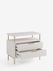 White Emilie Oak Effect 2 Drawer Wide Bedside Table - Image 6 of 6