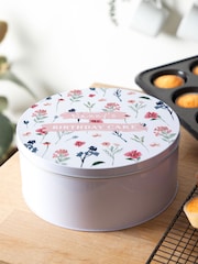 Pretty Florals Personalised Cake Tin by No Ordinary Gift - Image 1 of 2