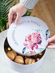 Watercolour Floral Personalised Cake Tin by No Ordinary Gift - Image 1 of 1