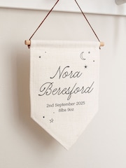 Moon & Stars New Baby Hanging Flag by No Ordinary Gift - Image 1 of 3