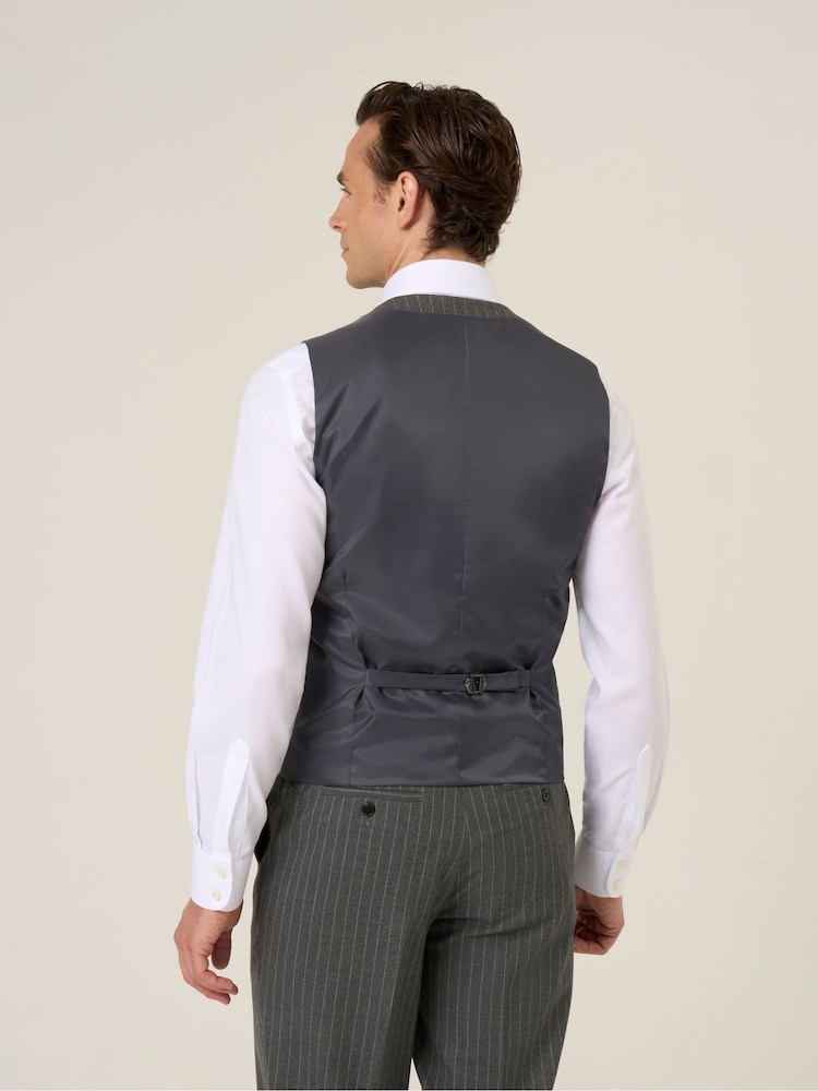 Skopes Grey Cassius Stripe Suit Waistcoat - Image 2 of 4 Skopes Grey Cassius Stripe Suit Waistcoat - Image 2 of 4
