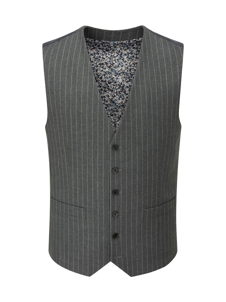 Skopes Grey Cassius Stripe Suit Waistcoat - Image 4 of 4 Skopes Grey Cassius Stripe Suit Waistcoat - Image 4 of 4