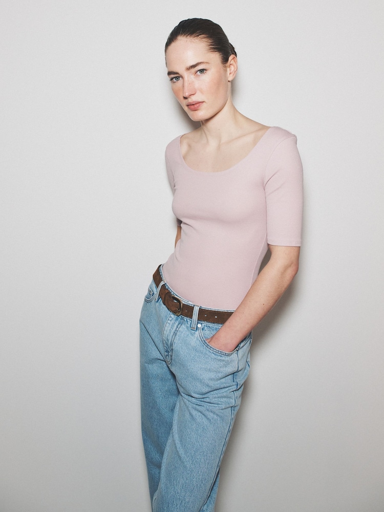 The Set 3 Pack Ribbed Short Sleeve Bodysuits Pink/Burgundy/Cream - Image 1 of 6