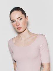 The Set 3 Pack Ribbed Short Sleeve Bodysuits Pink/Burgundy/Cream - Image 5 of 6