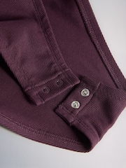 The Set 3 Pack Ribbed Short Sleeve Bodysuits Pink/Burgundy/Cream - Image 6 of 6