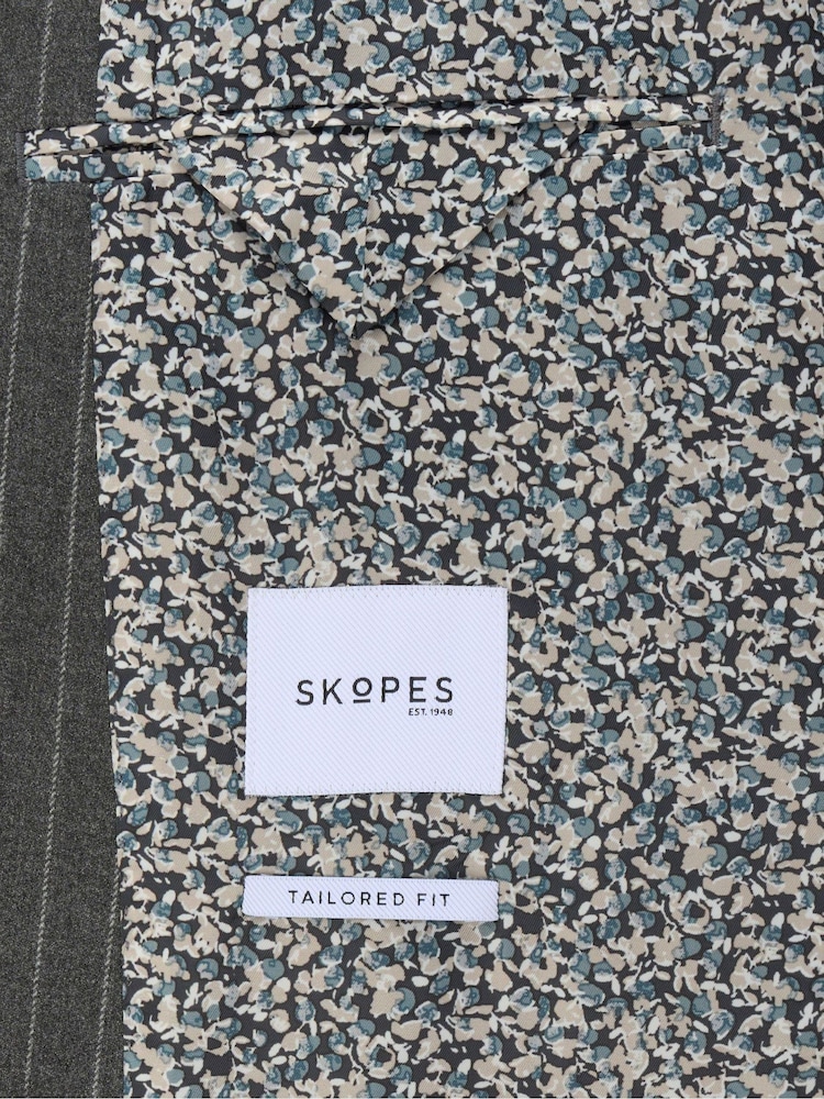 Skopes Grey Single Breasted Cassius Single Breasted Tailored Fit Stripe Suit Jacket - Image 6 of 6 Skopes Grey Single Breasted Cassius Single Breasted Tailored Fit Stripe Suit Jacket - Image 6 of 6