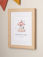 Funfair Carousel New Baby Details Print Oak by No Ordinary Gift - Image 1 of 1
