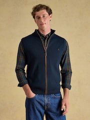 Joules Navy Hillside Zip Up Gilet - Image 1 of 10