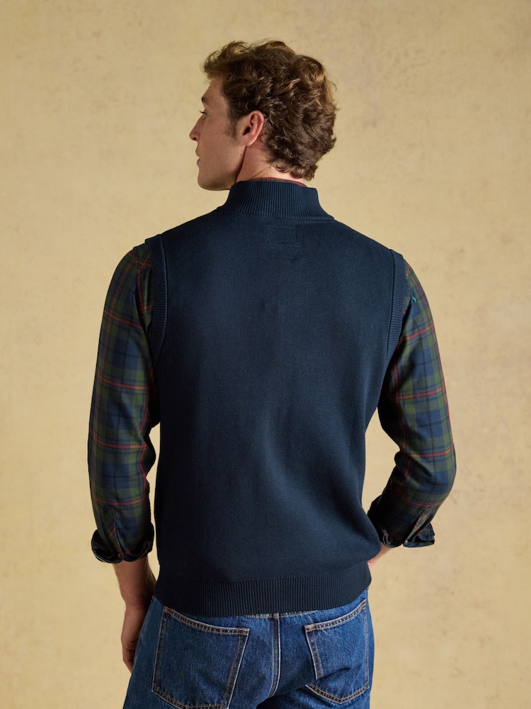 Joules Navy Hillside Zip Up Gilet - Image 2 of 10 Joules Navy Hillside Zip Up Gilet - Image 2 of 10