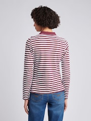 U.S. Polo Assn. Pink Long Sleeve Stripe Contrast Collar Polo Shirt - Image 3 of 8