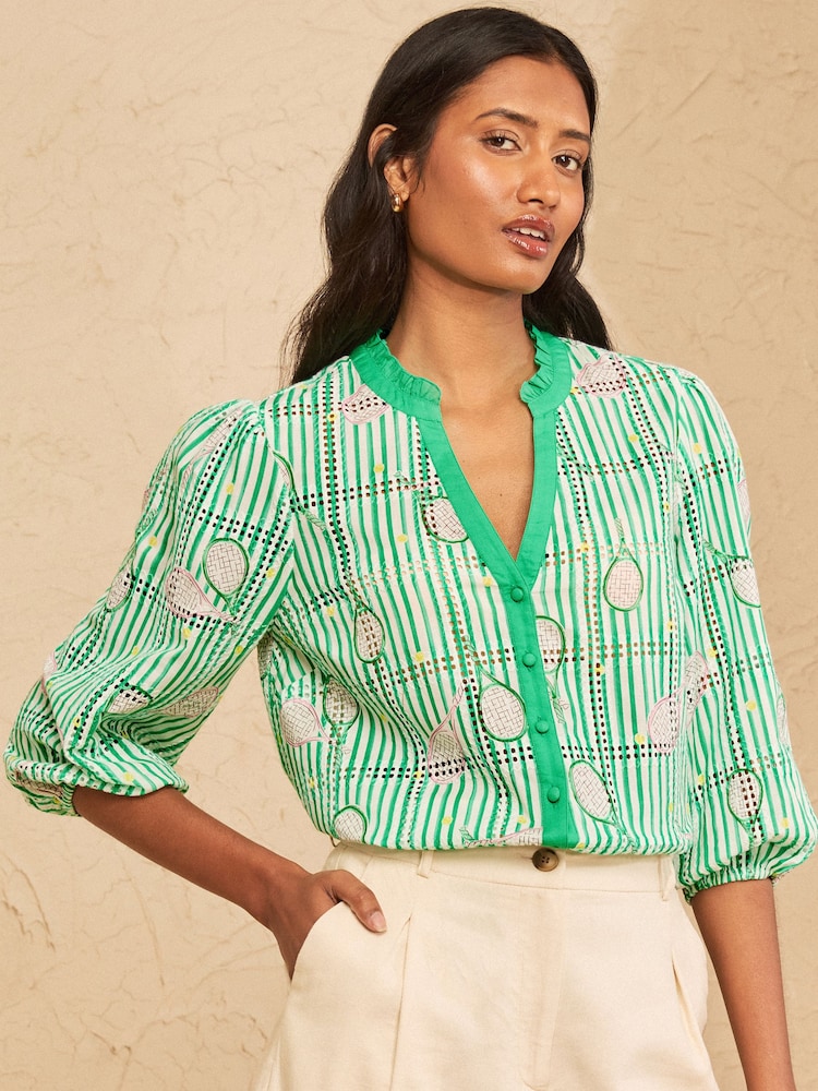 Blusa con muesca en el cuello con bordado de Love & Roses - Imagen 1 de 5