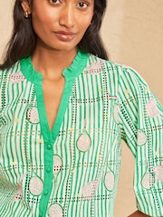 Blusa con muesca en el cuello con bordado de Love & Roses - Imagen 4 de 5