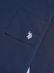 Μπλε - U.S. Polo Assn. Μπλούζα με μακρύ μανίκι και τσέπη - Εικόνα 8 από 8