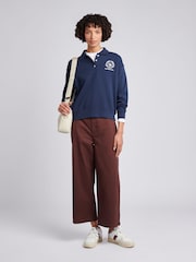 U.S. Polo Assn. Blue Wreath Graphic Tipped Rugby Sweat Top - Image 3 of 7