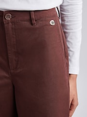 U.S. Polo Assn Brown Ankle Wide Leg Chino Trousers - Image 2 of 7