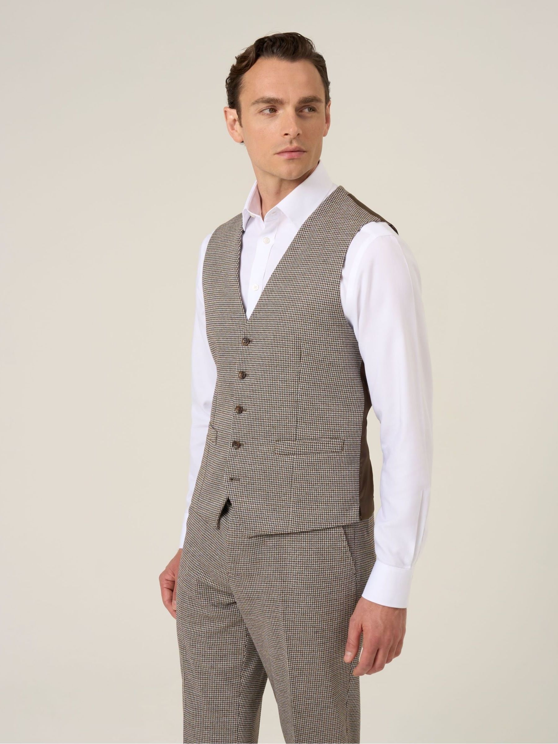 Buy Skopes Brown Cannon Houndstooth Suit Waistcoat from Next USA