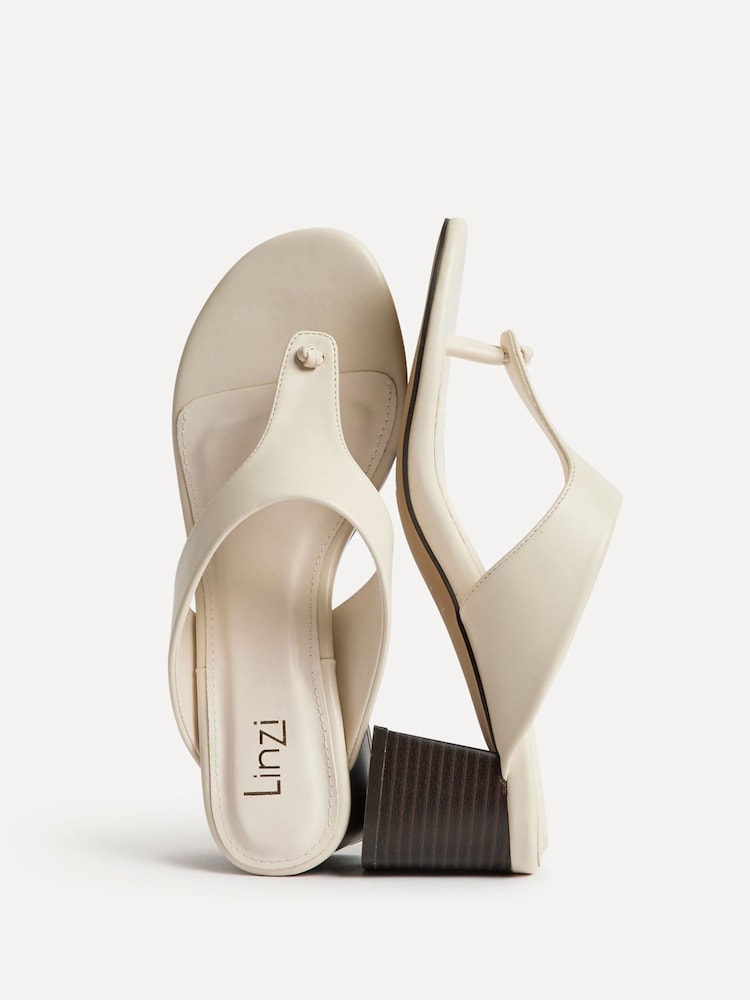 Cream - Linzi Briar Toe Post Hule Heel Sandals - Bild 5 von 5