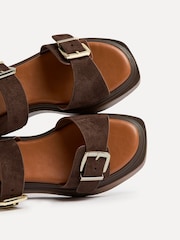 Linzi Brown Source Wide Fit With Buckle Straps Flatform Sandals - Image 5 of 5
