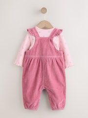 Pink Cord Dungaree and Bodysuit Baby Set 2 Piece (0mths-2yrs) - Image 3 of 10