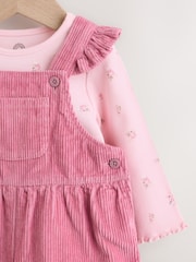 Pink Cord Dungaree and Bodysuit Baby Set 2 Piece (0mths-2yrs) - Image 4 of 10