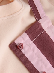 Chocolate Brown Stripe Baby Dungaree And Bodysuit 2 Piece Set (0mths-2yrs) - Image 7 of 8