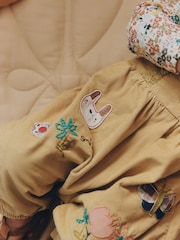 Sage Green Rabbit Baby Cord Dungraee And Long Sleeve Bodysuit 2 Piece Set (0mths-2yrs) - Image 4 of 16