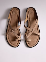 The Set Toe Loop Strappy Sandals Tan Brown - Image 1 of 5