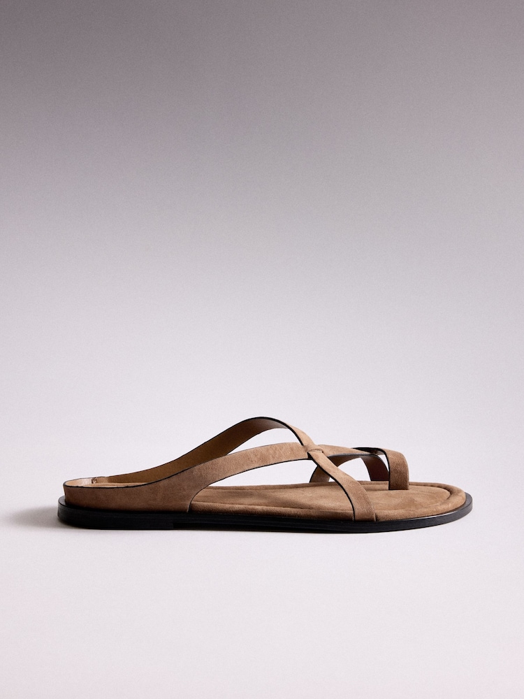 The Set Toe Loop Strappy Sandals Tan Brown - Image 5 of 5 The Set Toe Loop Strappy Sandals Tan Brown - Image 5 of 5