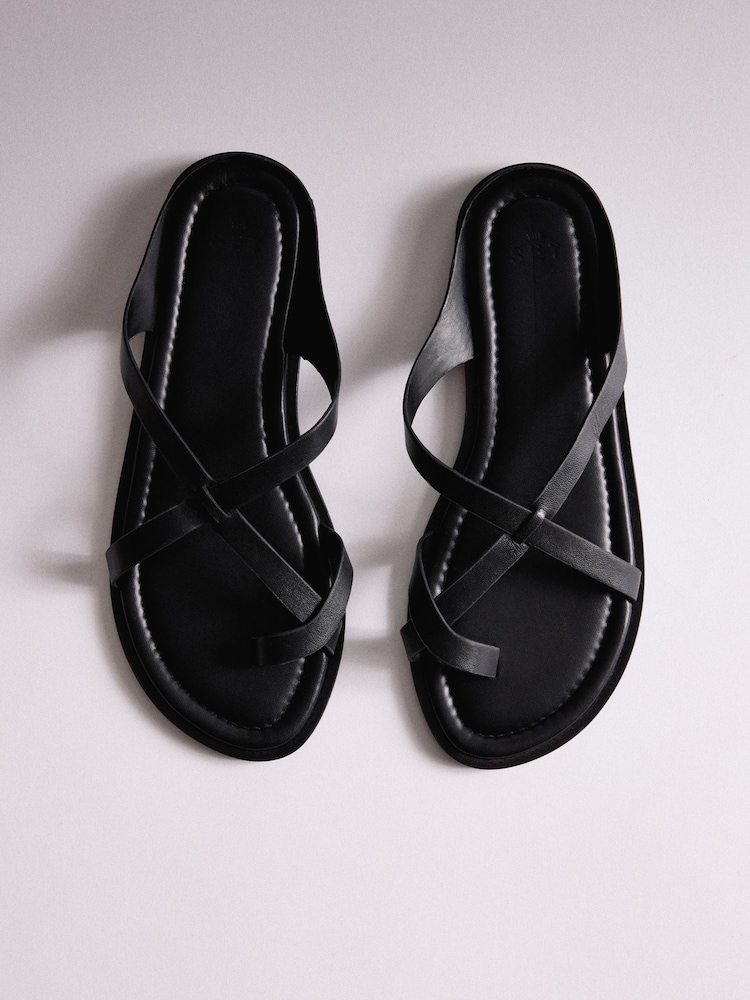 The Set Toe Loop Strappy Sandals Black - Image 1 of 5 The Set Toe Loop Strappy Sandals Black - Image 1 of 5